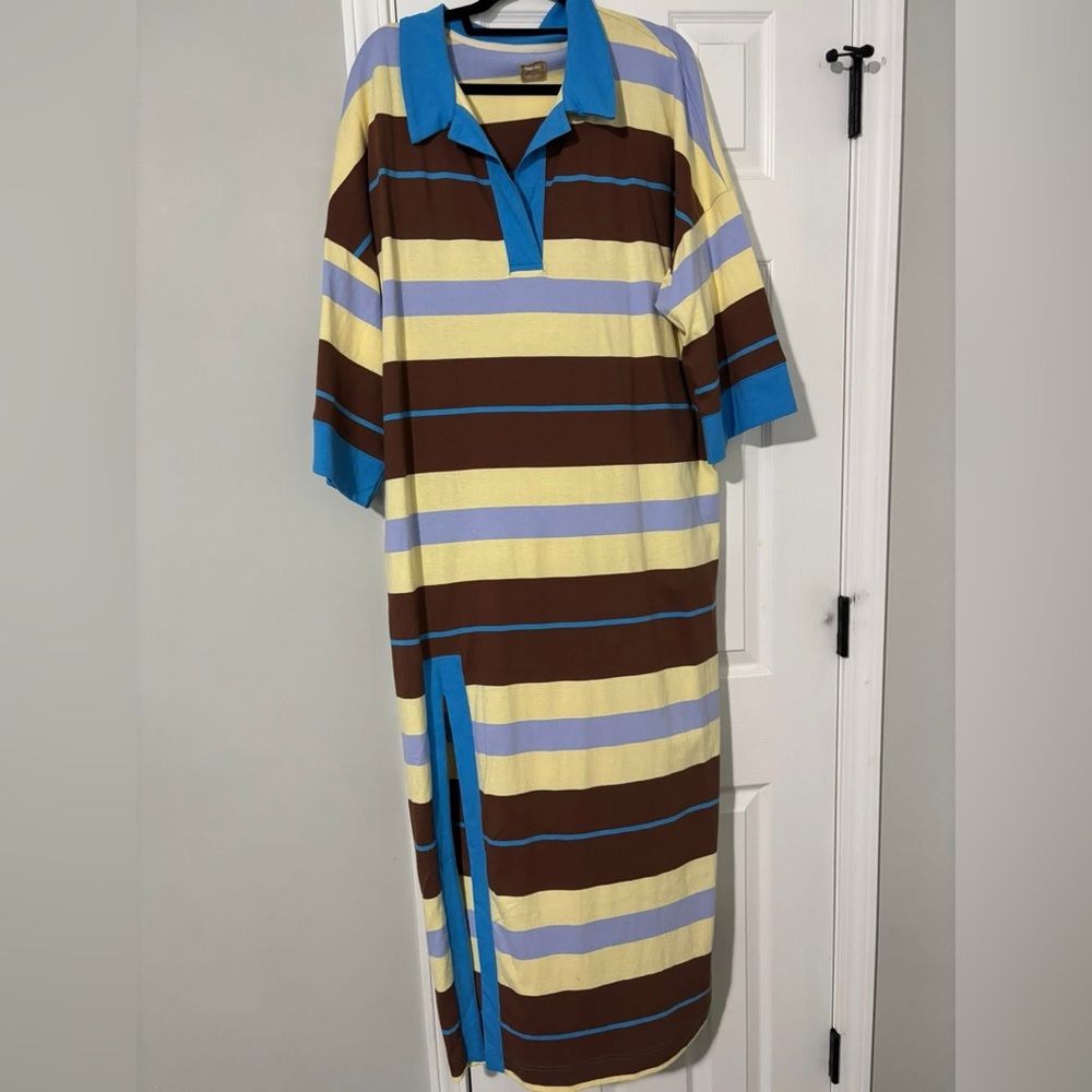 Free People Multicolor Striped Polo Dress